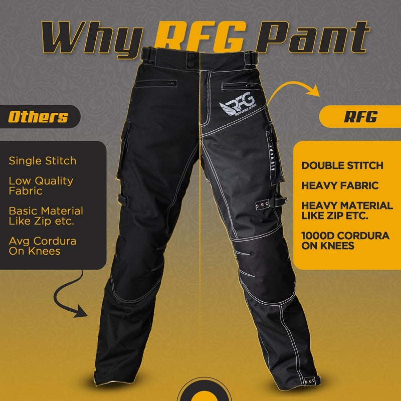 Revforge Gears RFG Motorcycle Pants – Waterproof Cordura Fabric - Riding Pants with Armor Zippers & Double Stitching - Image 2